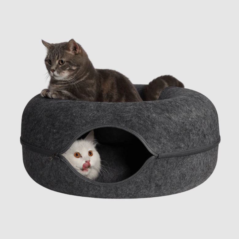 Cat Cave - Cats Tunnel Bed - Dark Grey